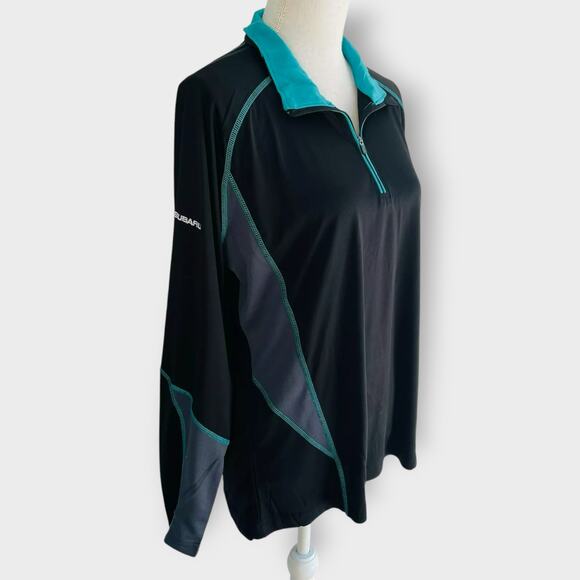 Subaru Black Label Quarter Zip Long Sleeve Top Athletic Recycled Materials XL - Picture 3 of 10